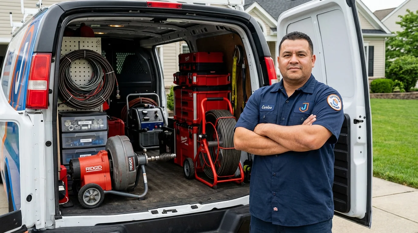 Professional drain cleaning equipment and Johns Plumbing LLC plumber in Decatur